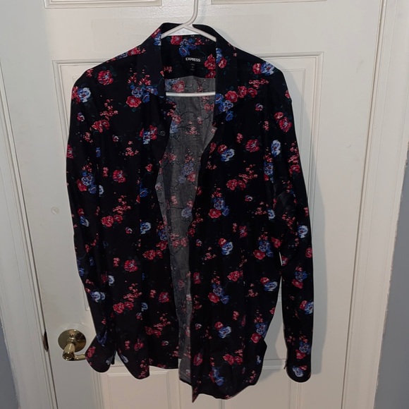 Men’s Express Dress Shirt. Flower Pattern. - Picture 1 of 3